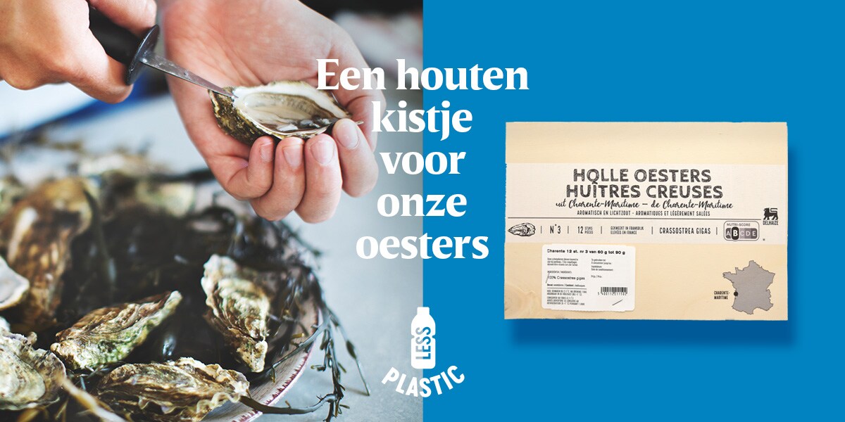 houten kisje oesters